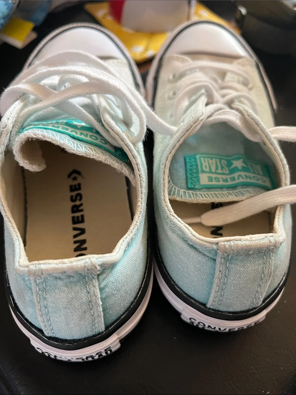 Converse Kids Low Top Ombre Sneakers in Mint Green and White Size 11